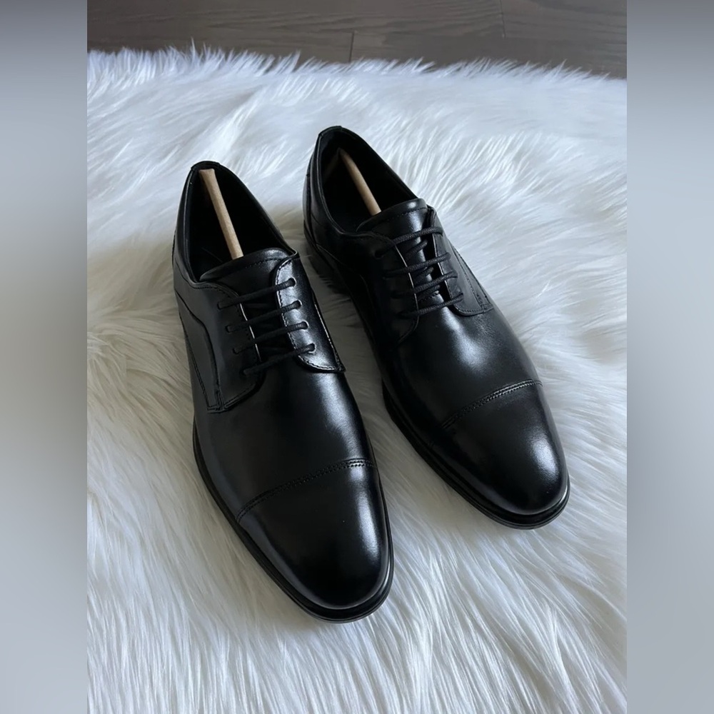 Ecco City Tray Dress Shoe Lace Up Black Leather NIB Mens 43 US 9